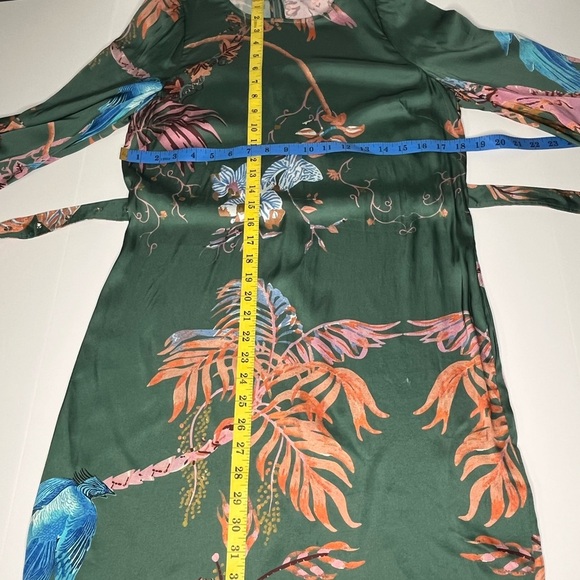 Caballero Floral Green Satin Dress - Picture 13 of 15